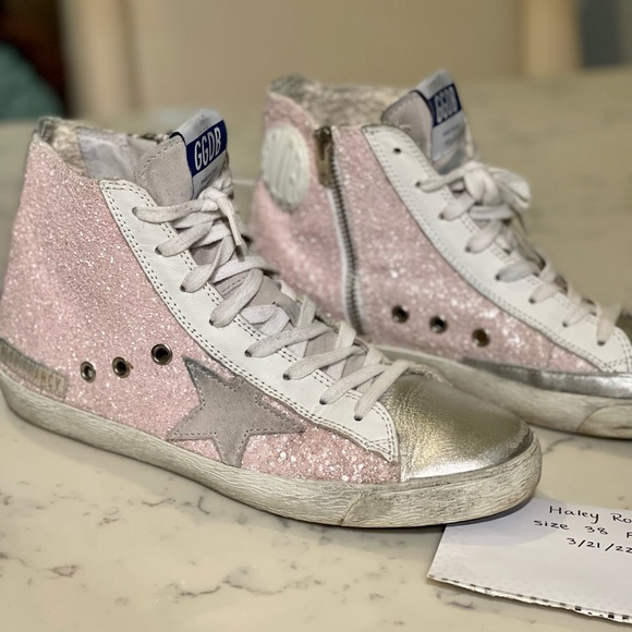 SOLD Golden Goose Pink Ice Glitter Francy Sneaker size 38 - Picture 4 of 9